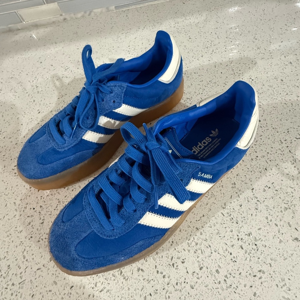 Adidas Samba Royal Blue and White Shoes